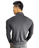 Eyebogler Men High Neck Colourblocked Full Sleeve Regualr Fit T-Shirt,Night Owl WhiteApparel,2XL