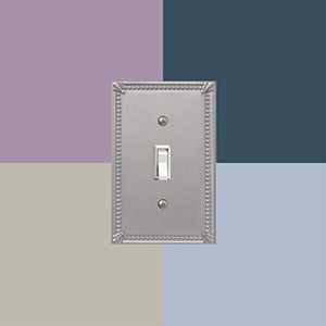 Amerelle 74Ttbn Imperial Bead Wallplate, 2 Toggle, Cast Metal, Brushed Nickel, 1-Pack