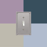 Amerelle 74Ttbn Imperial Bead Wallplate, 2 Toggle, Cast Metal, Brushed Nickel, 1-Pack