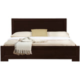 Trent Wooden Platform Bed In Espresso, Queen With 2 Nightstands