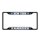 New York Yankees Metal License Plate Frame Black Finish