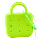 Ujeavette 6Xbeach Tote Bag With Holes Zipper Silicone Diy Wallet Summer Leisure Hole Bag Fluorescent Green