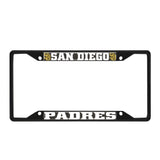 San Diego Padres Metal License Plate Frame Black Finish