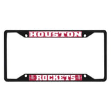 Houston Rockets Metal License Plate Frame Black Finish