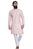 Divisive Men'S Printed Cotton Silk Blend Only Slim Fit Kurta (Dkrt218_Xl_Peach)
