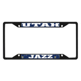 Utah Jazz Metal License Plate Frame Black Finish