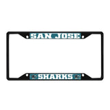 San Jose Sharks Metal License Plate Frame Black Finish