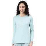 Enamor Women'S Letter Print Slim Fit T-Shirt (E157_Pastel Turquoise,Pastel TurquoiseApparel,S
