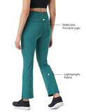 Pumpd Womens Stretchable All-Purpose Flare Pants -Lightweight Anti-Odor Squat Proof Dry Tech Ultra Soft Seams,Green Queen,Green Queen,S