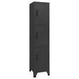 vidaXL Steel Locker Cabinet in Anthracite - Secure Storage Solution for Schools, Offices - with Lockable Doors and Air Vents - 1