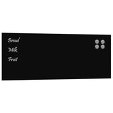 vidaXL Wallmounted Magnetic Board Black 31.5inchx11.8inch Tempered Glass