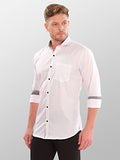 Lookmark Men'S Cotton Blend Stitched Solid Full Sleeve Shirt(Shirt 05-Xxl) White