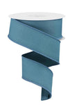 Craig Bachman Solid Diagonal Weave Wired Edge Ribbon, 1.5 Inch x 10 Yards, Smoke Blue