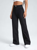 Toplot Jeans For Women || Women High Rise || Wide Leg Pants || Bell Bottom Jeans (Straight-Jeans-5204-Black-28),Black,28,B0DDTJ3RKH