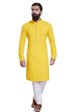 Divisive Men'S Sequince Embroidered Cotton Blend Only Slim Fit Kurta (Dkrt231_L_Yellow)