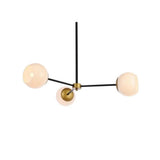 Living District Briggs 3-Light Metal Pendant W/White Shade In Black And Brass