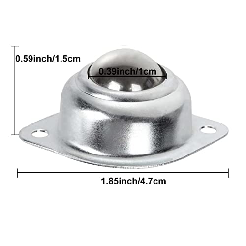 16 Pack 1/2 Roller Ball Transfer Bearings, Carbon Steel Ball Transfer Unit Swivel Ball Caster Roller Transfers, Ball Casters B