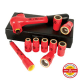 Wiha Insulated Socket and Ratchet Set 3/8 Drive - SAE (10 Piece Set)