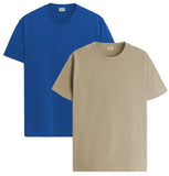 ADRO T Shirts Pack of 2 Mens Tshirts Cotton T Shirts for Men Tshirt T-Shirts Combo T Shirts Tshirts for Men Plain Solid Tshirts Royal Blue Beige Tshirt for Men RCM2-PLN-RB-BE-M,Royal Blue,Beige