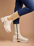 Shoetopia Smart Casual Cream Long Boots For Women & Girls /Eu38,Cream,5,B0DRJGS64T