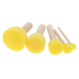 ATORSE 6x5 Pieces Wooden Handle Stencil Sponge Brush Craft Art Painting Tools Yellow