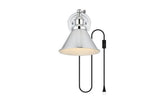 Living District Blaise 1-Light Metal Plug-In Wall Sconce In Chrome