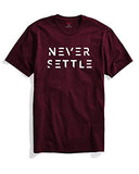 Adro Mens Never Settle Cotton T-Shirt (Rn22-03-Set-Mr_Maroon_S)