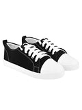 Shoetopia Smart Casual Lace-Up Black Sneakers,Black,7,B0BZPS8FML