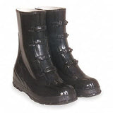 Overboot, Mens, 10, 4Buckle, Blk, Rubber, PR