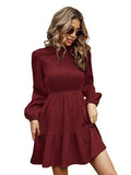 Leriya Fashion Poly Cotton Above The Knee Western Dress For Women (Lf-W.Dress-Wd1254_Maroon,MaroonApparel,S