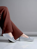 Shoetopia Buckle Detailed Casual Grey Loafers For Women & Girls /Eu38,Grey,5,B0F316DSBJ
