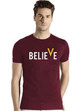 Adro Men'S Believe Design Printed T-Shirt (Xl, Maroon)