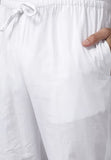 See Designs Mens Kurta | Specially Crafted And Designed For The Eid Festival White Cotton Embroidered Kurta With Pajama Set Mandarin Collar Long Sleeves Chikankari Kurta | Sdkt109201L