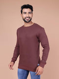 Colors Waffle Texture Full Sleeve T-Shirt For Men - 100% Cotton Ribbed Crew Neck Breathable Fabric Enhanced Texture Super Stretchable Label-Free Comfort Anti-Fungal Dye. Pack Of 1 Stone Brown,Stone BrownApparel,2XL