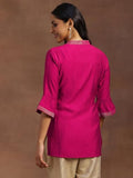 Libas Women'S Silk Blend Solid Straight Kurti (29148 Pink Pink Xl