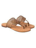 Shoetopia Chic Comfort & Stylish Copper Kolhapuri Flats For Women & Girls /Eu41,Copper,8,B0F7LYK1DN