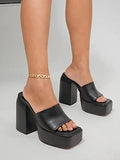 Shoetopia Girls Daddy Black Heeled Sandal - 3 Uk (Girls-Daddy-Black),Black,3,B0CQK599N3