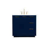 Elegant Decor Blake 36 Aluminum Alloy Mdf Single Bathroom Vanity In Blue