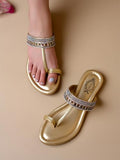 Shoetopia Chic Comfort Golden Kolhapuri Flats For Women & Girls /Eu41,Golden,8,B0F317XW7K