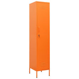 vidaXL Orange Steel Locker Cabinet - Modern Designed Storage Solution with Locks and Adjustable Shelves - Perfect for Office, Ro