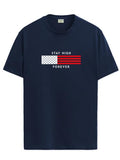 Adro Mens Flag Printed Cotton T-Shirt_Rn24-L2-Flag-Nb-M Navy Blue