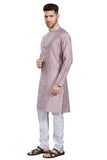 Divisive Men'S Mirror Embroidered Silk Blend Only Slim Fit Kurta (Dkrt819_Xl_Lavender)