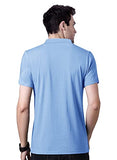 Eyebogler Mens Regular Fit Half Sleeve Cotton T-Shirt,Sky MelangeApparel,M