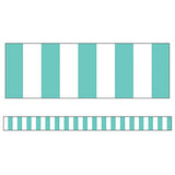 Carson Dellosa CD-108356-6 Schoolgirl Style Turquoise Stripe Straight Borders - Pack of 6