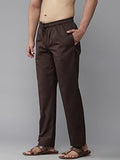 See Designs Men Deep Brown & Brown Solid Pure Cotton Men'S Pyjama (Pack Of 2)_Sdcbpj169L
