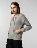 Fyltr Women'S Drop Shoulder Hoodie With Lace Up Neck Detailing & Contrast Drawcord,Grey-Tastic,Grey-Tastic,S