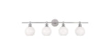 Living District Collier 4-Light Metal Wall Sconce In Chrome And Frosted White