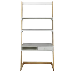 Freestanding Ladder Desk With Drawer, Solid American Maple Frame