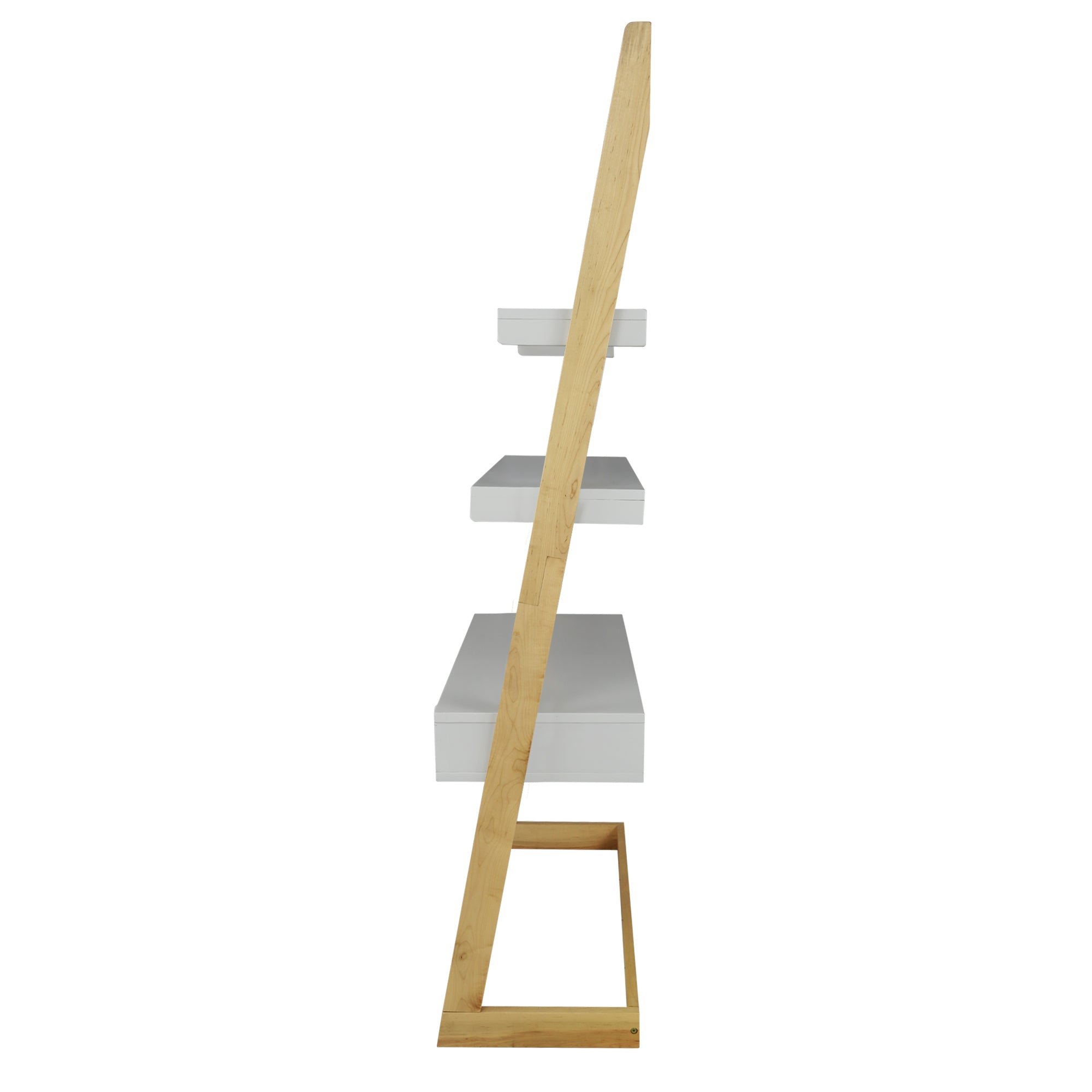 Freestanding Ladder Desk With Drawer, Solid American Maple Frame
