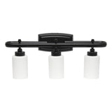 All The Rages Essentix 3-Light Metal Vanity Fixture With Opaque Shade In Black